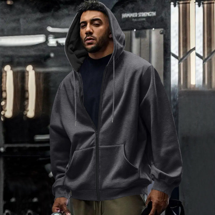 Men's zip hoodie with comfortable pockets and soft inner lining Lisslune