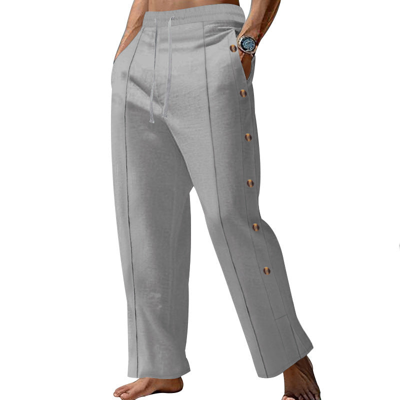Men's elegant summer pants with side buttons Lisslune