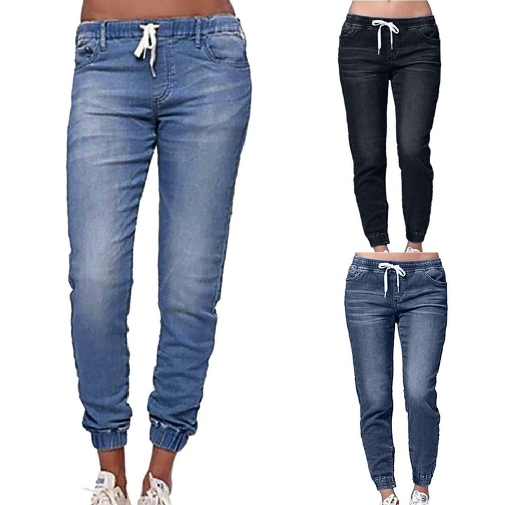 Damen Sportliche Denim-Jogginghose Lisslune