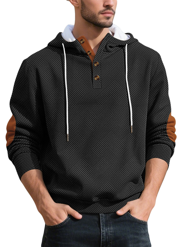 Men's stylish hoodie with textured material and fashionable accents Lisslune