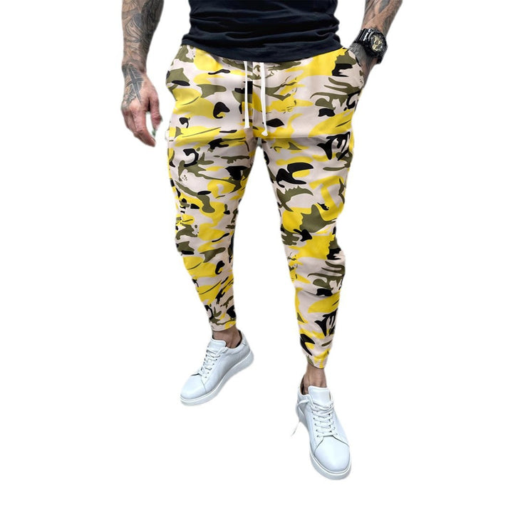 Men's Camouflage Jogging Pants with Elastic Waistband and Side Pockets Lisslune