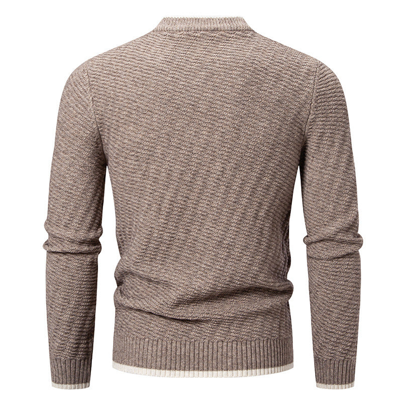 Men's fashionable knitted sweater with textured rib pattern Lisslune