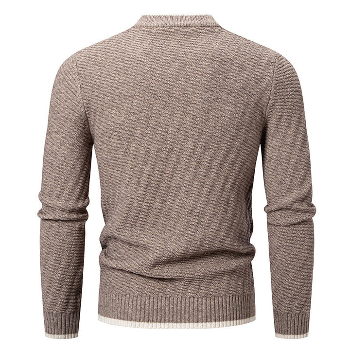 Men's fashionable knitted sweater with textured rib pattern Lisslune