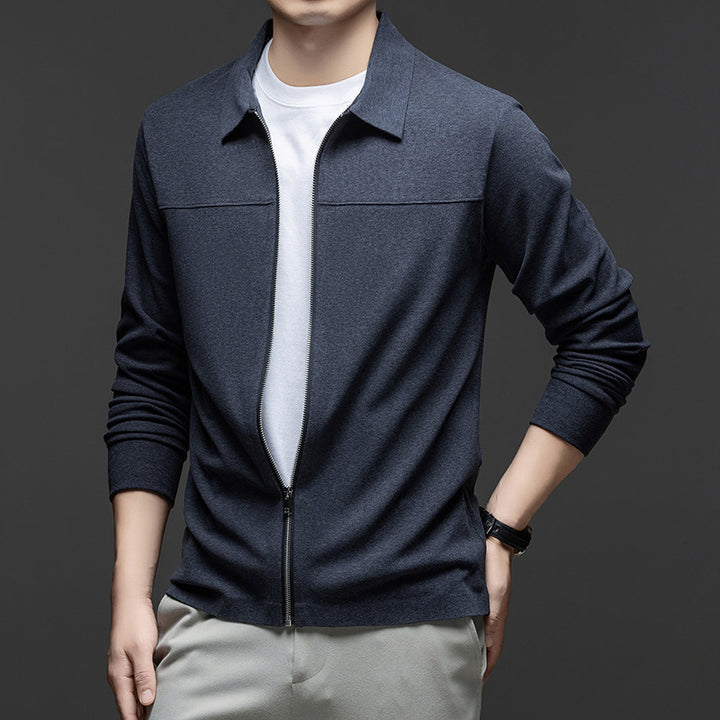 Men's Casual Jacket with Elegant Zipper and Modern Collar Lisslune