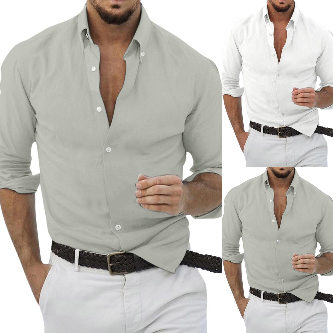 Men's lightweight linen shirt with modern button structure and casual cut Lisslune
