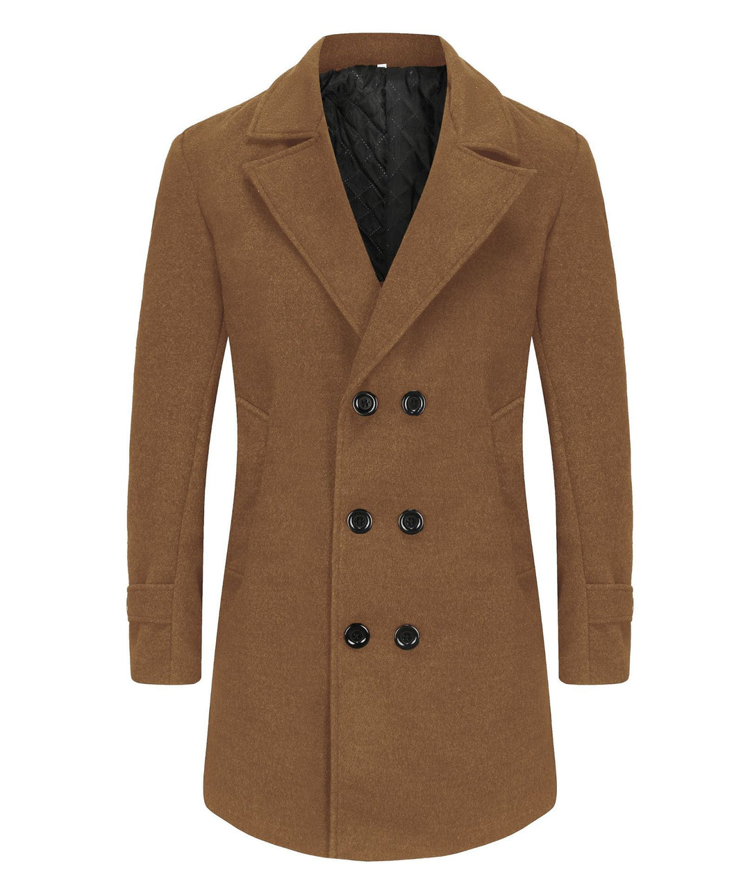 Men's elegant reversible coat with double button placket and hidden belt Lisslune