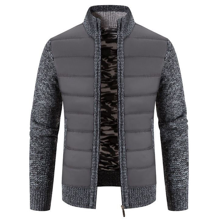 Men's quilted jacket with fashionable knit sleeves Lisslune
