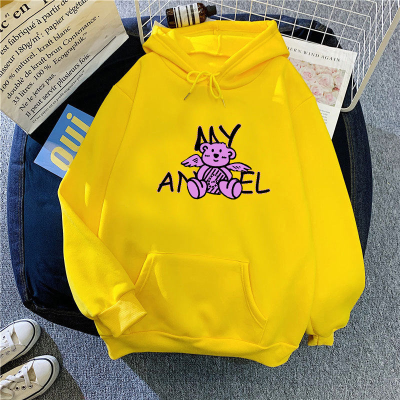 Women's hoodie with cute angel bear design Lisslune