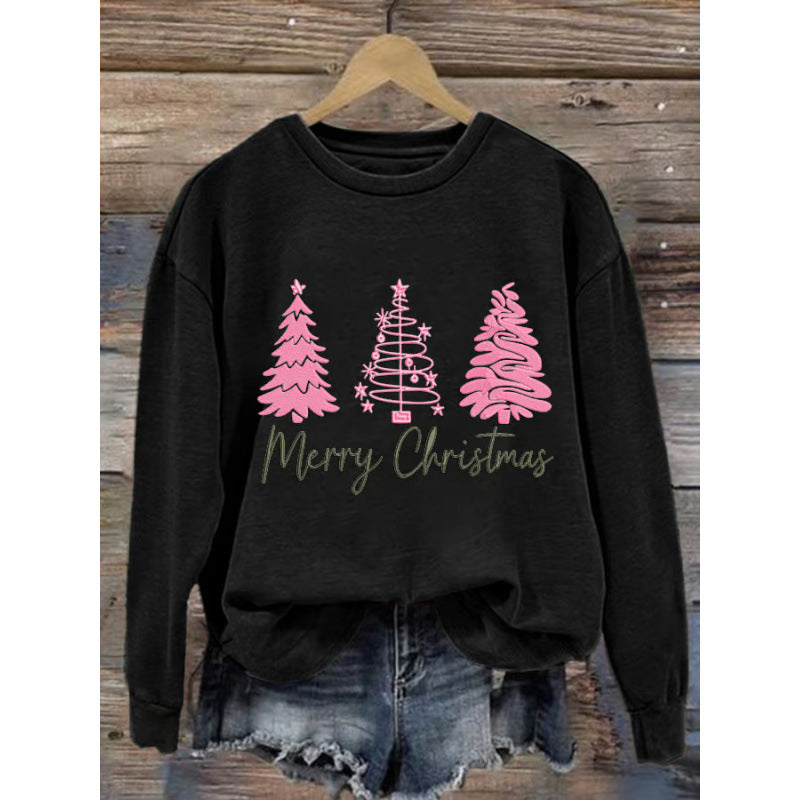 Women comfortable Christmas sweatshirt with festive print Lisslune