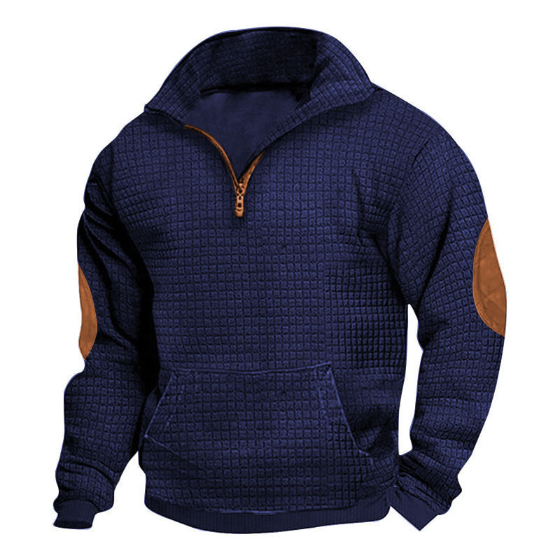 Men's sporty pullover with zipper and elastic cuffs Lisslune