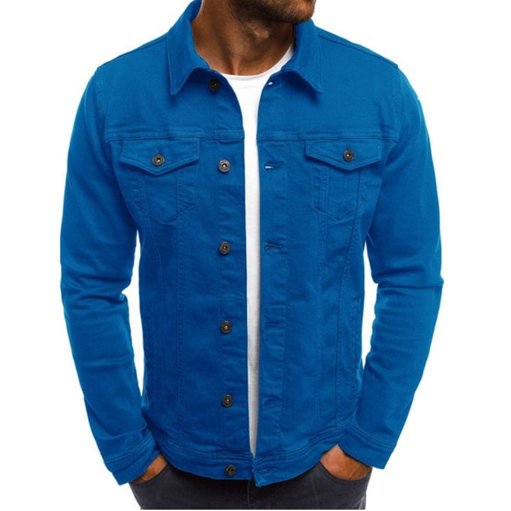 Men's denim jacket in modern design with practical breast pockets Lisslune