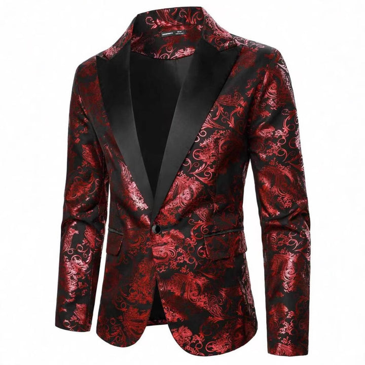 Men's elegant tuxedo jacket with floral pattern Lisslune