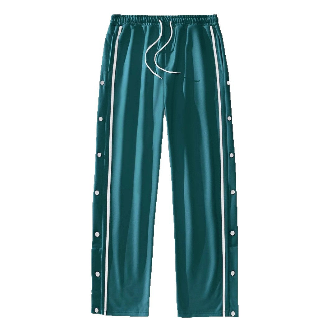 Men's sporty training pants with snap button details and elastic waistband Lisslune
