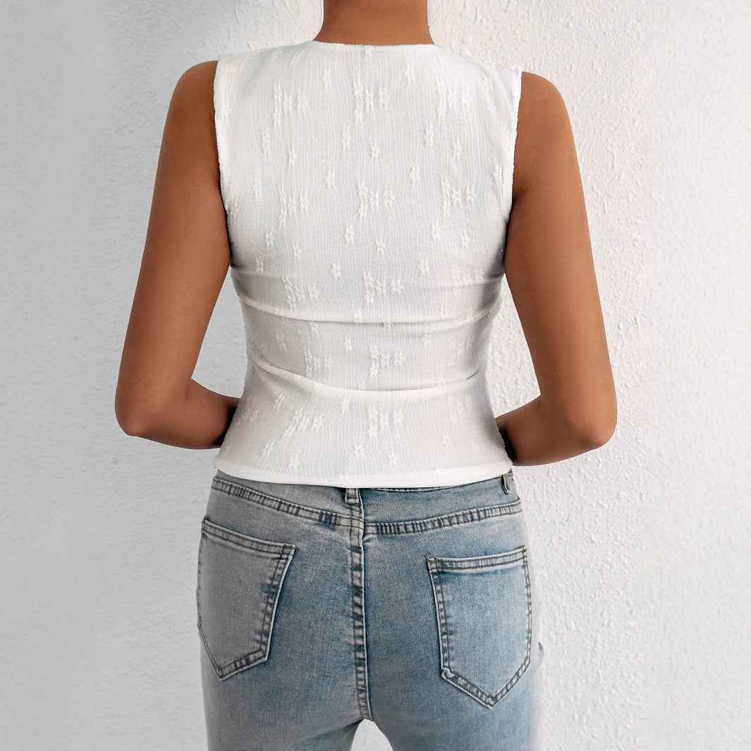 Damen Cut-Out Top mit geknotetem Design Lisslune