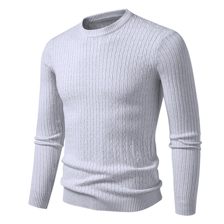 Men's fine knit pullover with textured cable pattern Lisslune