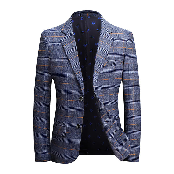 Men's Fashionable Checkered Blazer Lisslune