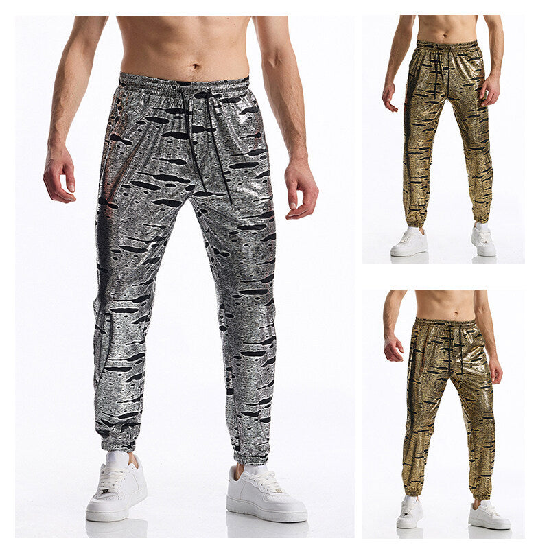 Men's sporty jogger pants with glossy finish Lisslune