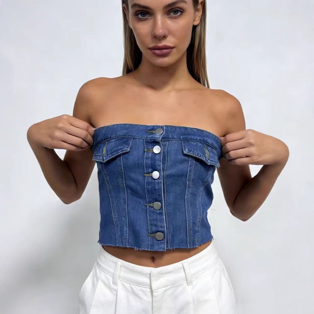 Women's Jeans Bustier Top Lisslune