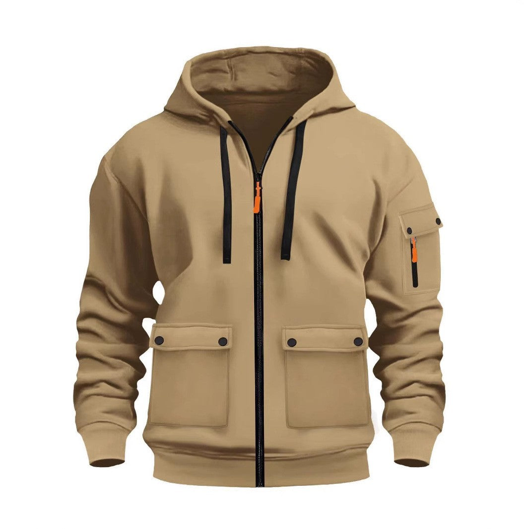 Men's functional hoodie jacket with multiple pockets Lisslune