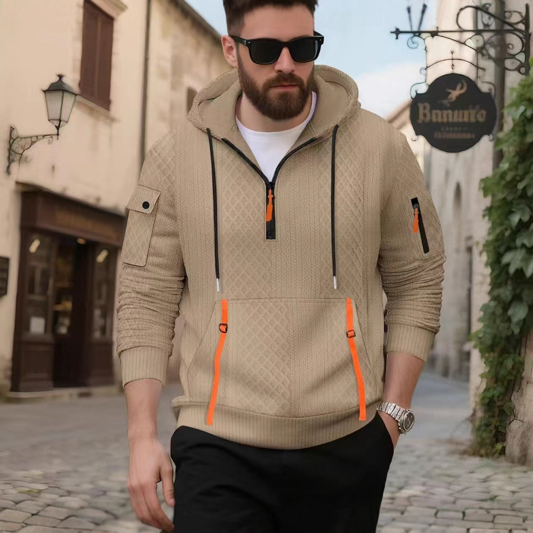 Men's sporty hoodie with innovative structure design Lisslune