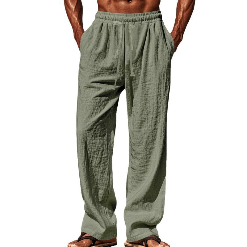 Men's loose leisure pants with elastic waistband and side pockets Lisslune