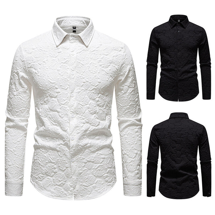 Men's long sleeve shirt with textured design Lisslune