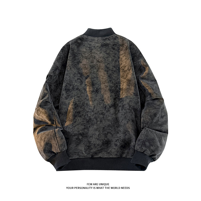 Men's Casual Oversized Bomber Jacket made from durable material with practical pockets Lisslune