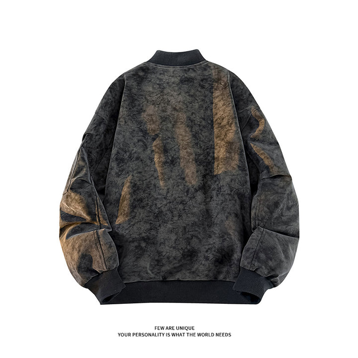 Men's Casual Oversized Bomber Jacket made from durable material with practical pockets Lisslune