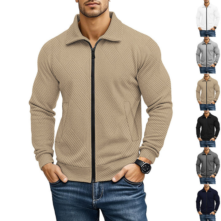 Men's cardigan with textured design and sporty collar Lisslune