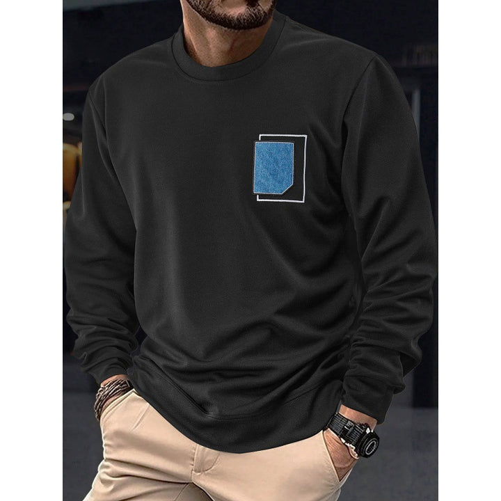 Men's casual crew neck sweater with trendy pocket Lisslune