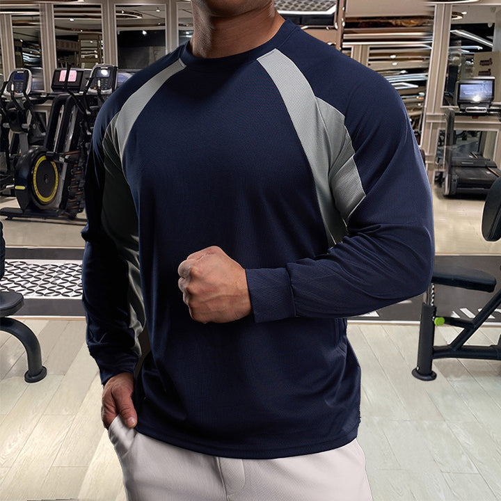 Men's Sporty Long-Sleeve Shirt with Breathable Inserts Lisslune