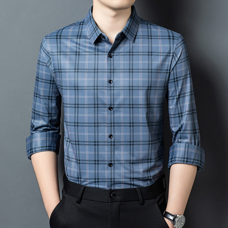 Men's checked shirt with modern accents Lisslune