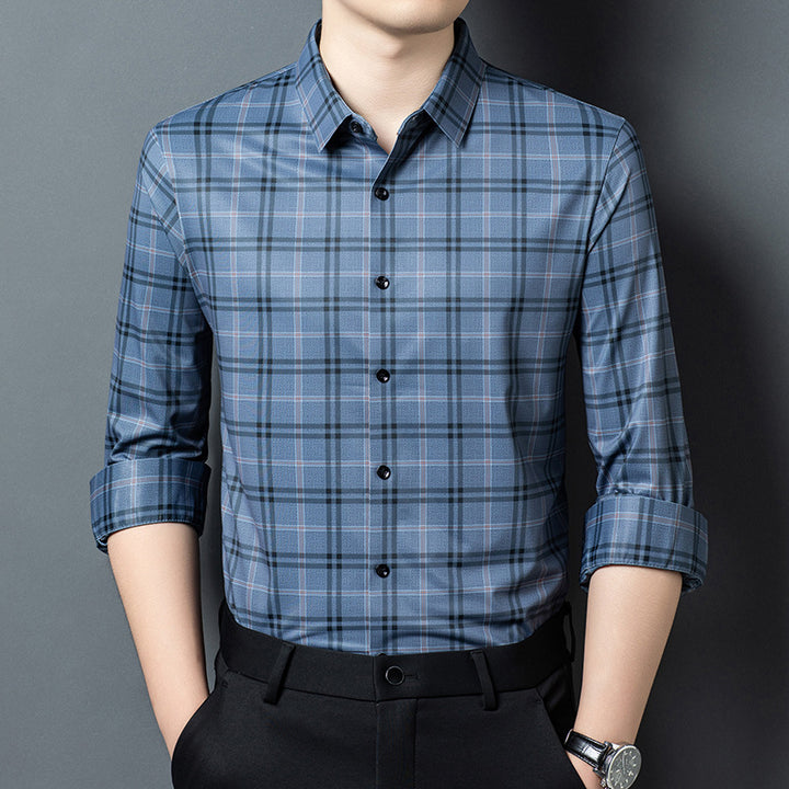 Men's checked shirt with modern accents Lisslune
