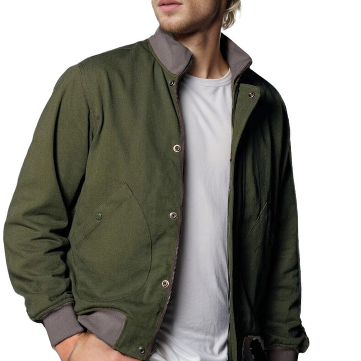 Men's casual transitional jacket with high collar and practical pockets Lisslune