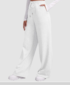 Women's loose-fitting leisure pants with elastic waistband and side pockets Lisslune