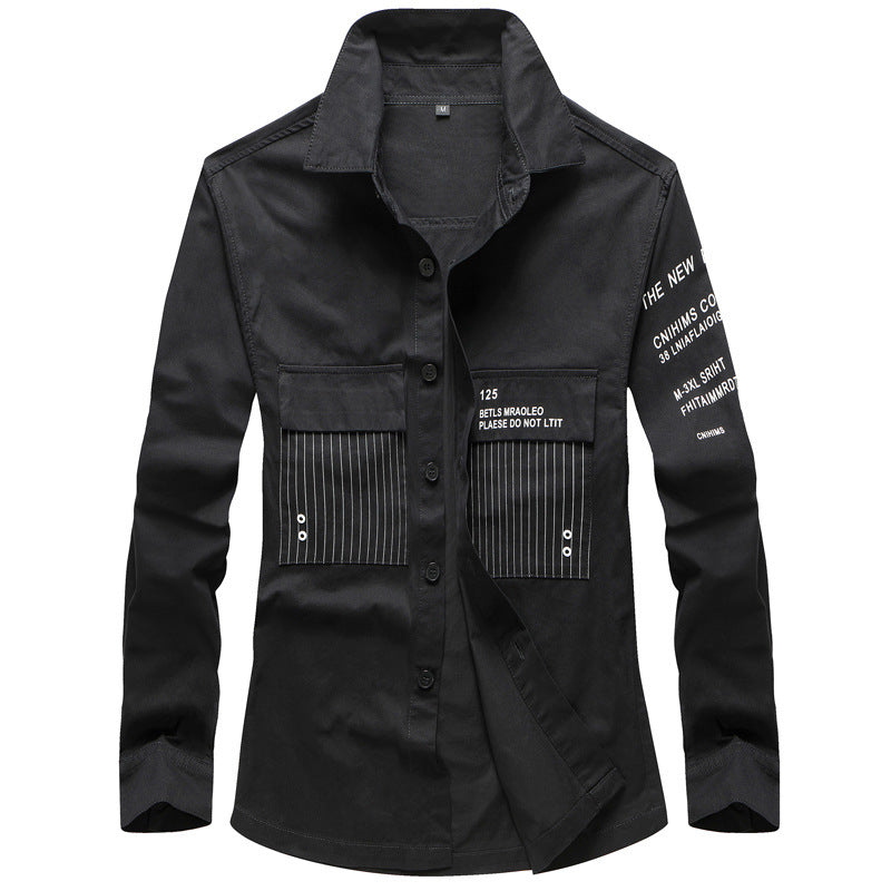 Men's stylish utility shirt with patch pockets and contrasting details Lisslune