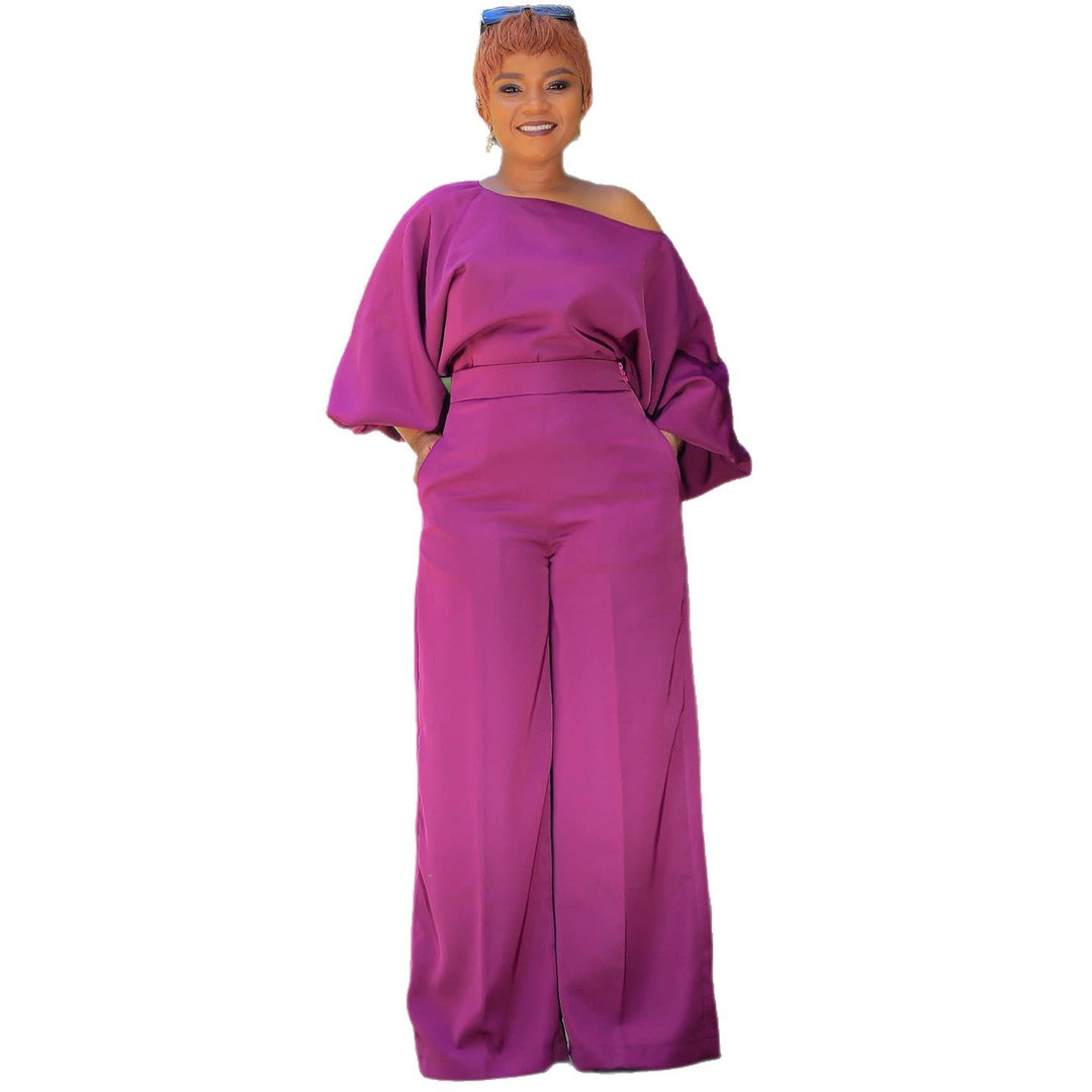 Ladies Elegant Pants with Oversized Sleeves and Wide Leg Lisslune