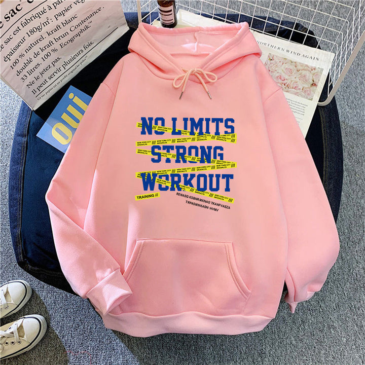 Women's Sporty Hoodie with Motivational Training Print Lisslune