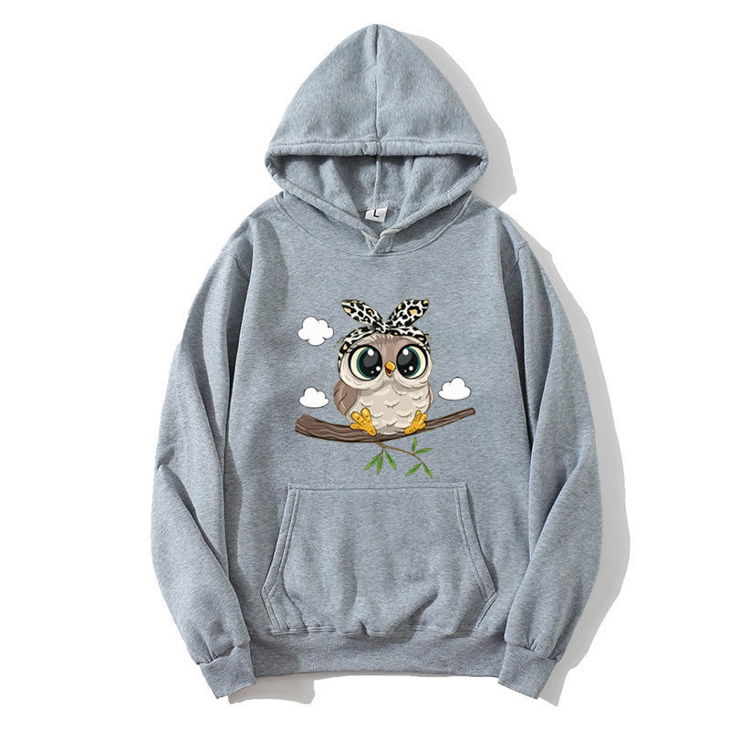 Women's hoodie with charming owl motif Lisslune