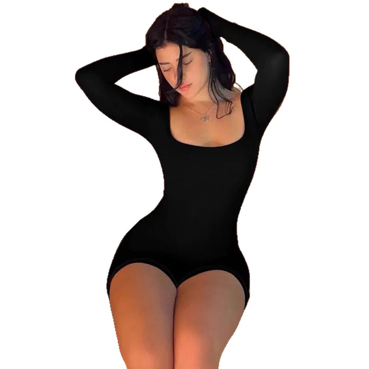 Damen Langarm Body mit tiefem Ausschnitt Lisslune