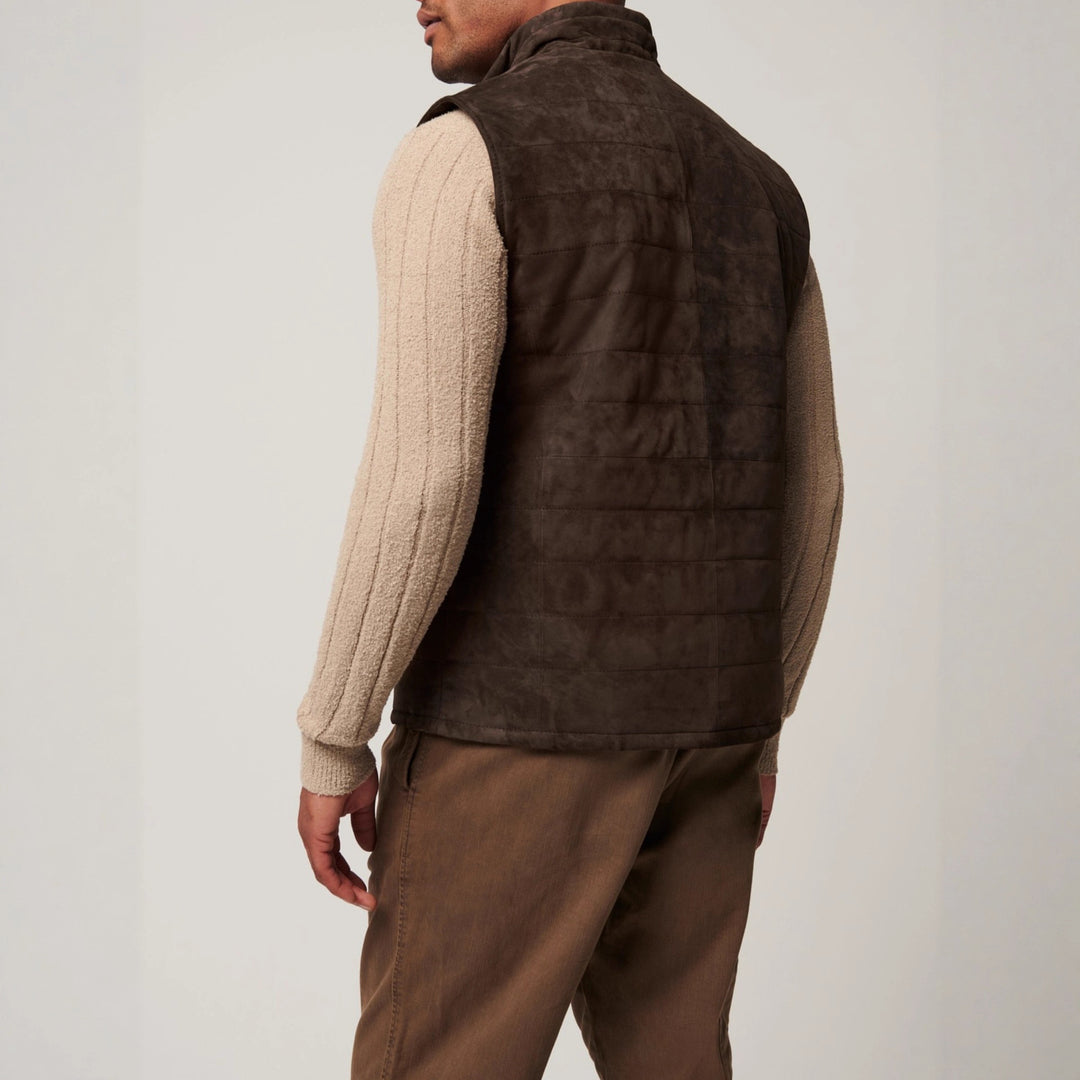 Men's quilted vest made of high-quality materials with stand-up collar Lisslune