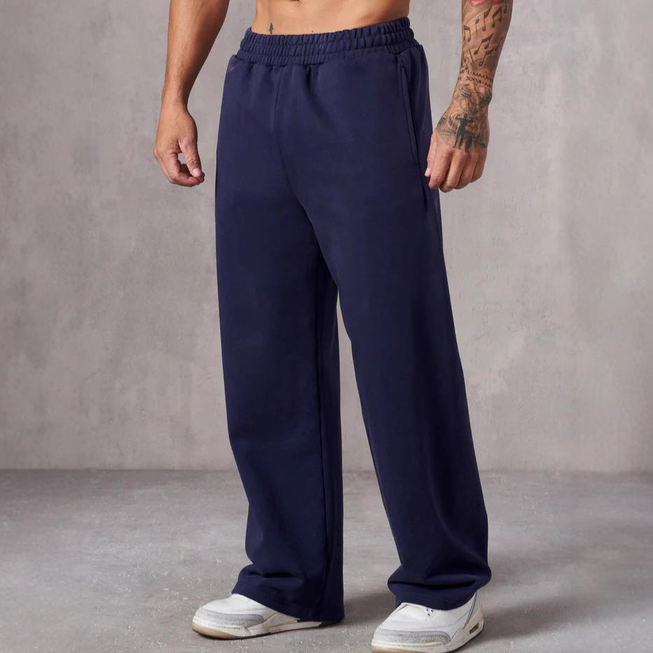 Men's relaxed leisure pants with wide cut and elastic waistband Lisslune