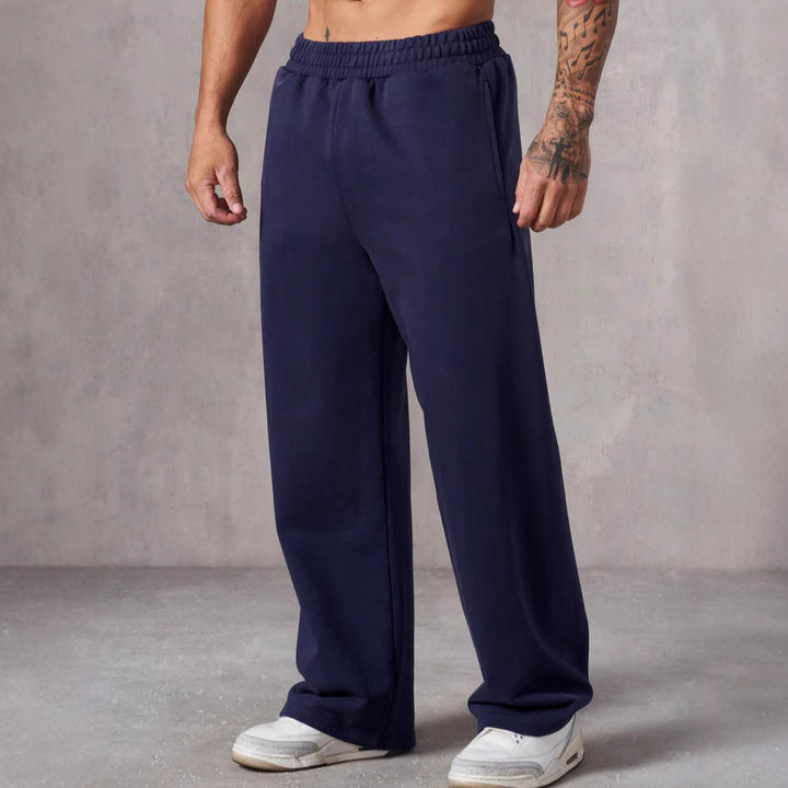 Men's relaxed leisure pants with wide cut and elastic waistband Lisslune
