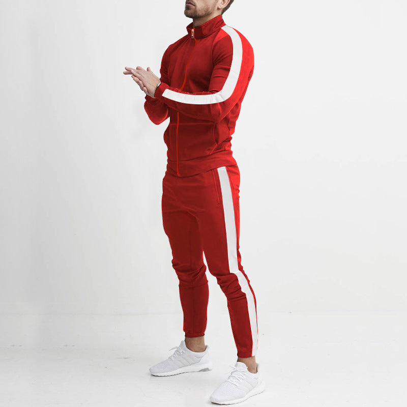 Men's sporty tracksuit with high collar and side zip pockets Lisslune