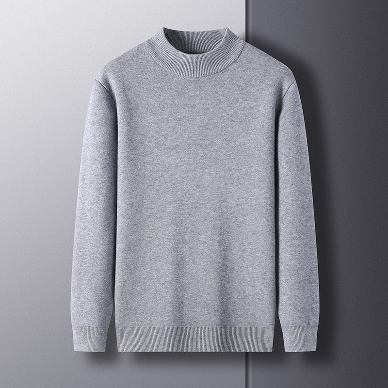 Men's Elegant Knit Sweater with Modern Stand-Up Collar Lisslune