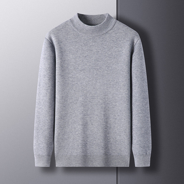 Men's Elegant Knit Sweater with Modern Stand-Up Collar Lisslune