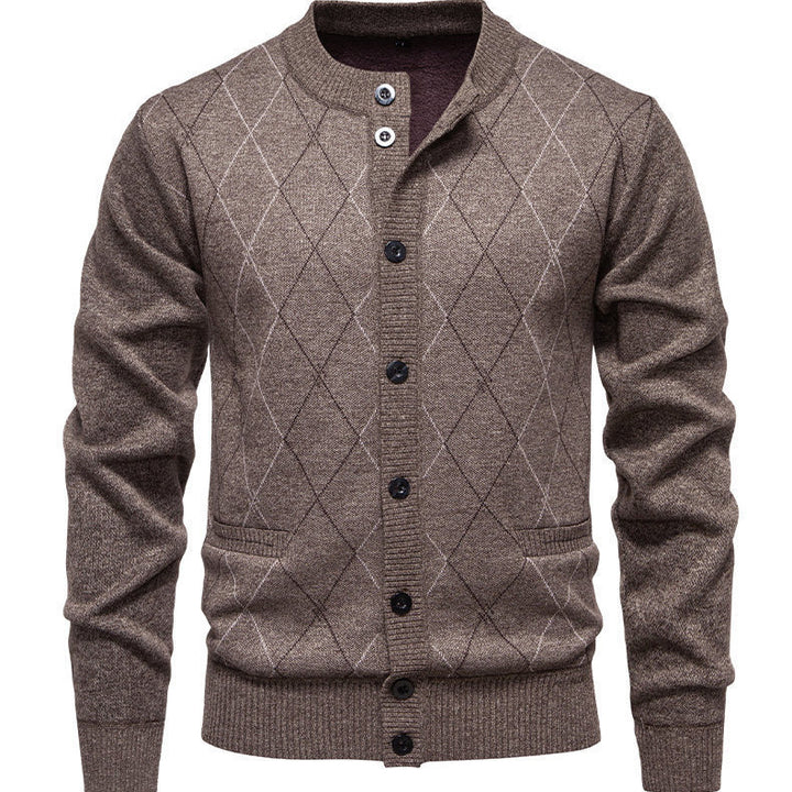 Men's stylish cardigan with diamond-shaped pattern Lisslune