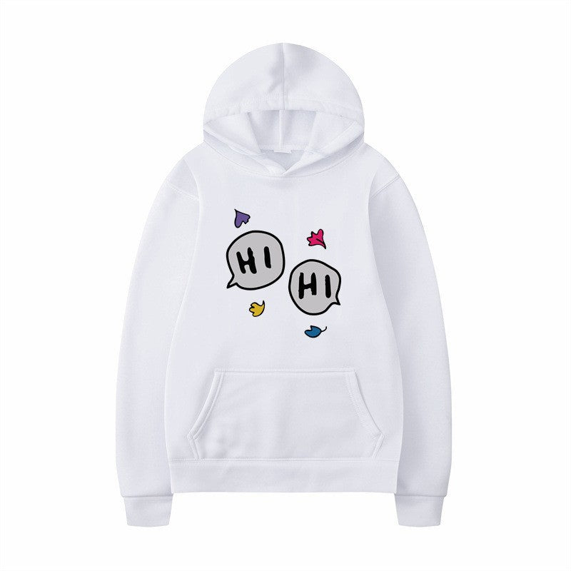 Women's hoodie with creative cartoon design and kangaroo pocket Lisslune