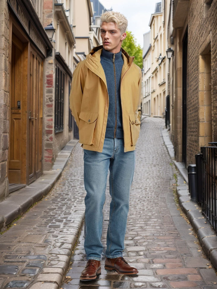 Men's functional transition jacket with adjustable hood collar Lisslune