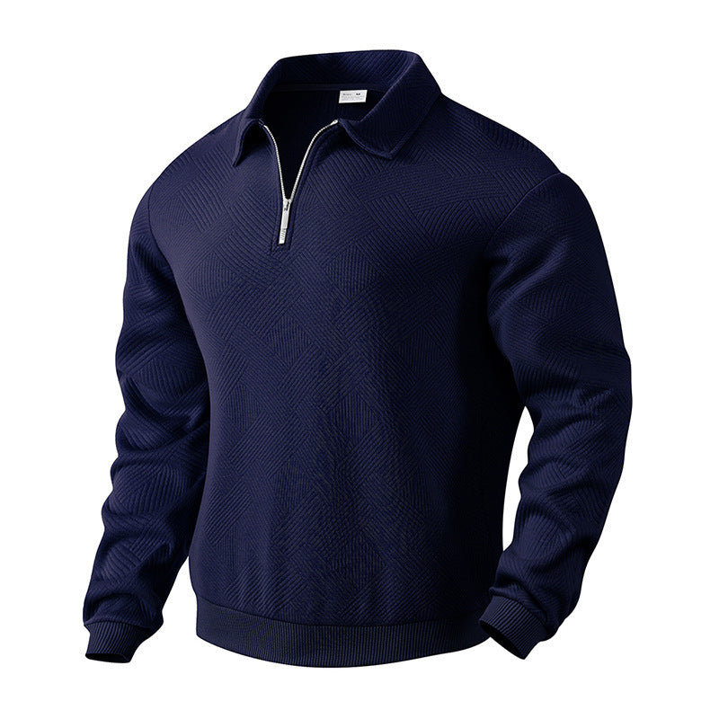 Men's fleece pullover with textured surface and modern contrast details Lisslune